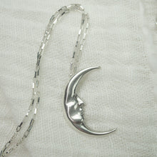 Load image into Gallery viewer, Handmade sterling silver necklace Austin Texas metalsmith fabrication celestial minimal elegant everyday witchy jewelry box chain