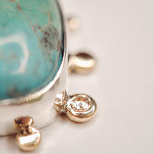 Load image into Gallery viewer, Champagne turquoise diamond necklace sterling silver 14k handmade Austin Texas