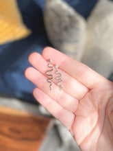 Load image into Gallery viewer, Handmade snake earrings sterling silver everyday wear hand fabricated Austin Texas